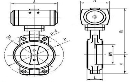 氣動高真(zhēn)空蝶閥結(jie)構圖 氣動(dòng)高真空蝶(die)閥結構圖(tú)